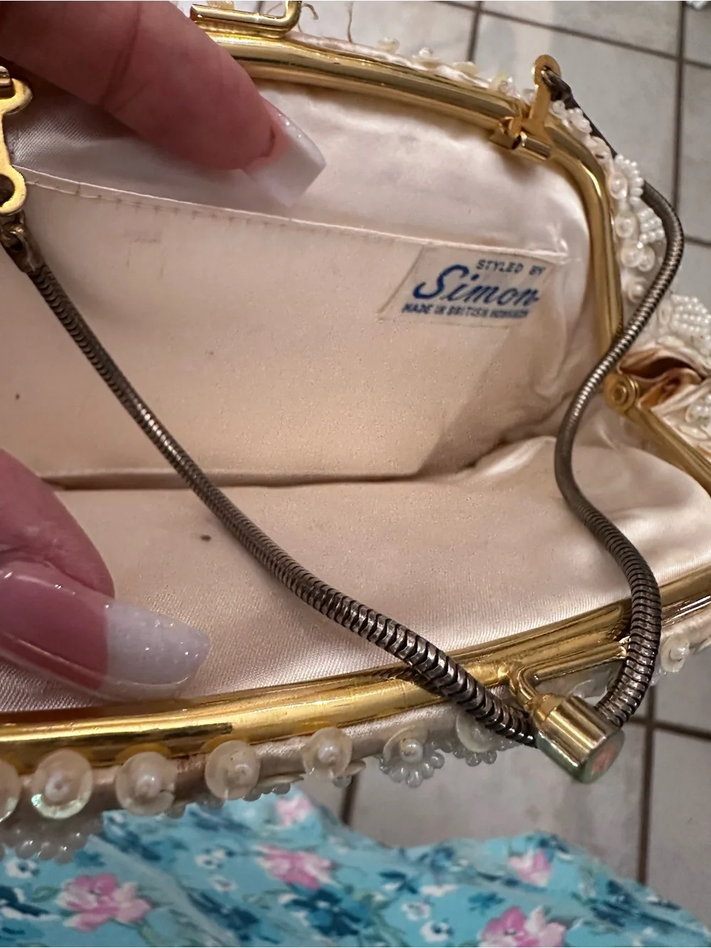 Vintage Three-Piece Women’s Evening Bag Set - Ivory, Cream, Champagne